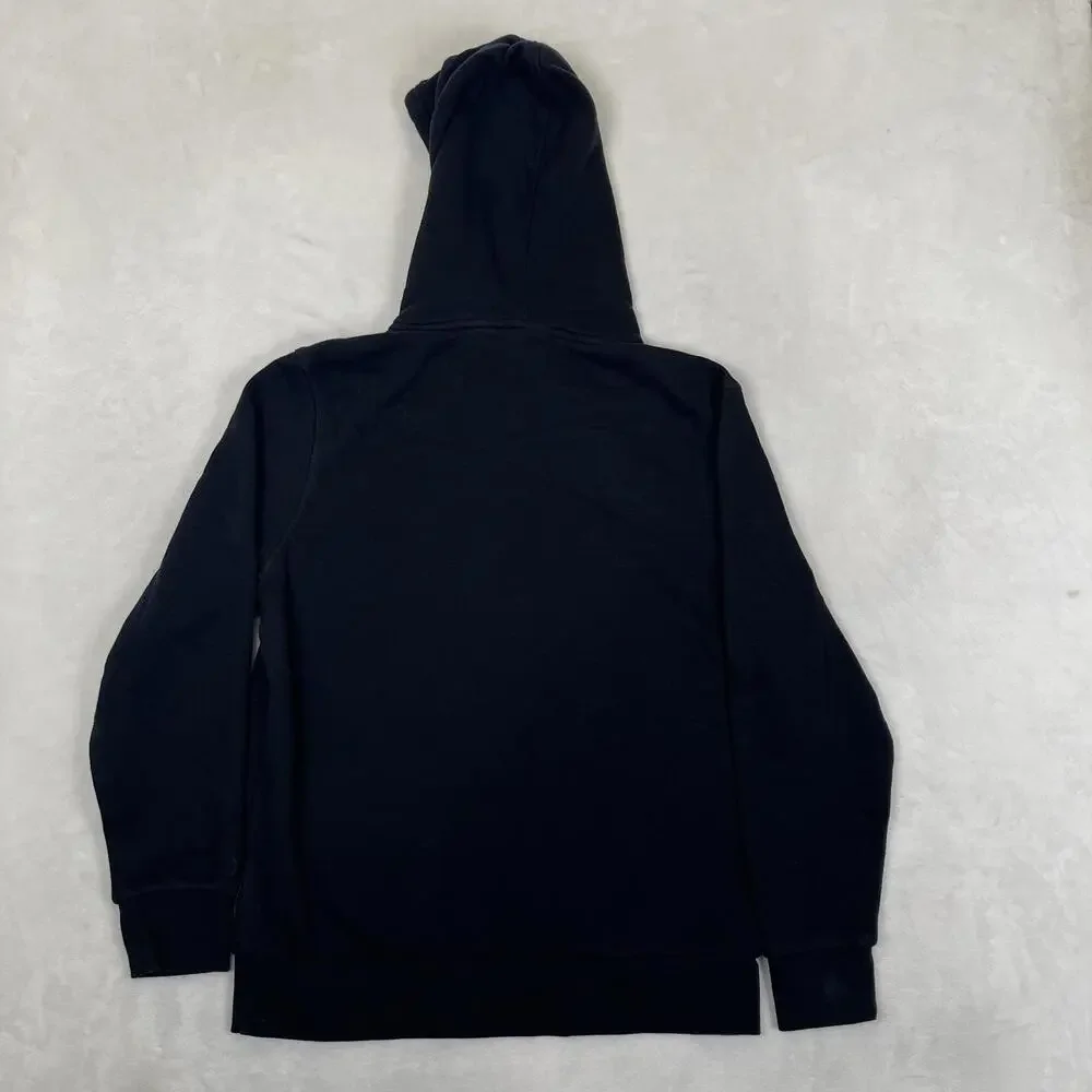 Hurley Hoodie Mens Medium Black Fleece Pullover Sweatshirt Surf Retro Y2K